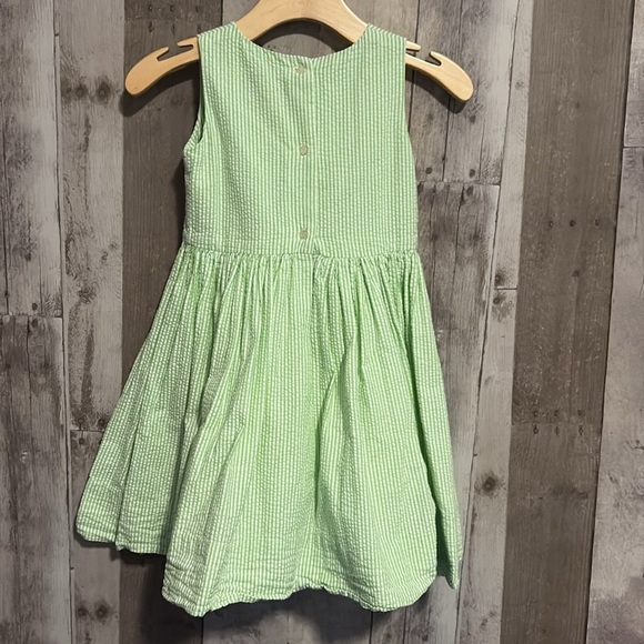 Polo Ralph Lauren Green & White Seersucker Spring Sleeveless Dress 4t - Picture 3 of 6